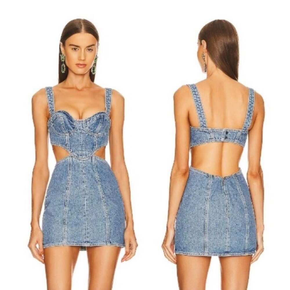 Dundas X Revolve Helena mini dress in washed indigo XXS